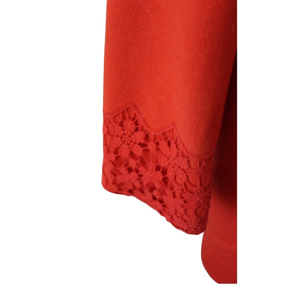 NWT Calvin Tracy Red/Orange Dress Coat removable collar Size Large - Picture 6 of 7